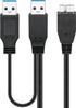 Kabel USB 3.0 x2 - micro-B do dysków Goobay 0.3m