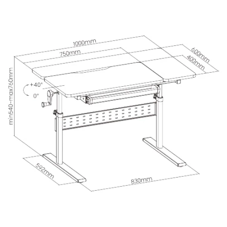 Biurko do pokoju dziecięcego Spacetronik XD SPE-X102W 100x60 cm OUTLET