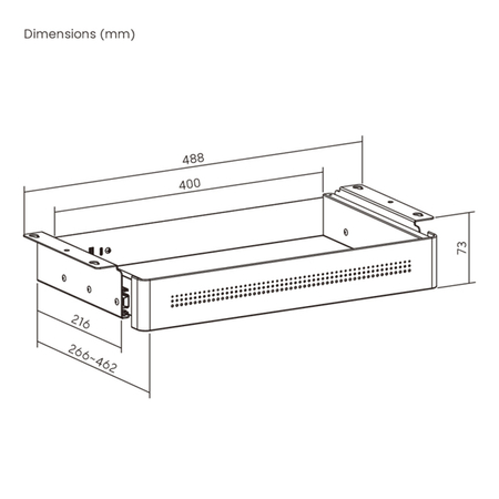 Szuflada podbiurkowa z portami USB Czarna Outlet B