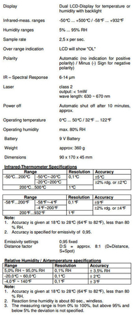 Uniwersalna sonda temperatury K-Type Peaktech TF-10