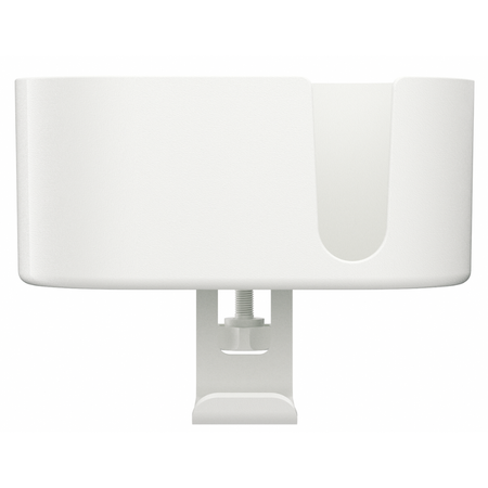 Boczny organizer do biurka na zacisk z uchwytem na kubek biały