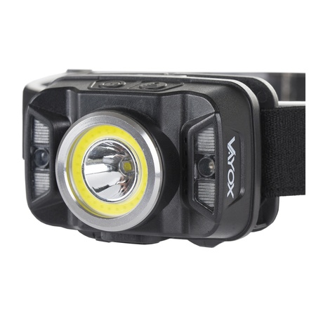 Latarka czołowa z akumulatorem 430lm LED COB czujnik ruchu VayoxVA0025