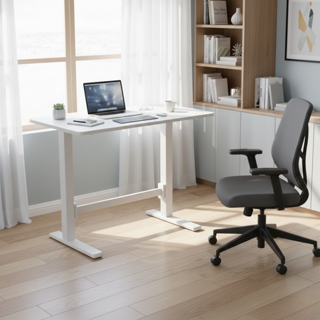 Biurko regulowane pneumatycznie Moris Mini SPEO101 Białe 80x50cm - zdjęcie 2