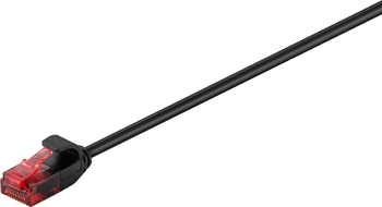LAN Patchcord kabel CAT 6 U/UTP Slim ČERNÝ 0.15m