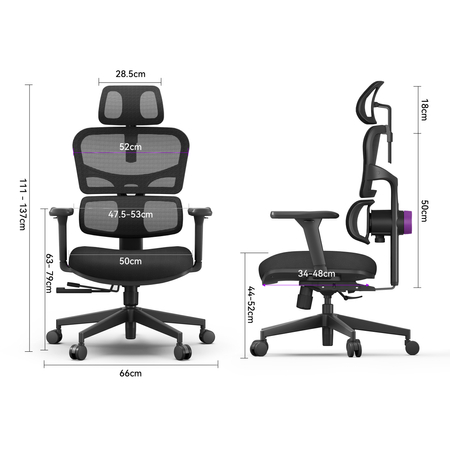 Ergonomiczny fotel Spacetronik LUMBO 33 Czarny