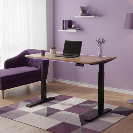 Biurko elektryczne Spacetronik SPE-152B z blatem 158×80 Dąb Lungo