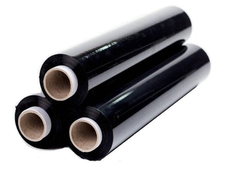 Folia Stretch czarna 6 rolek 6x1,5 kg: 9kg NETTO FOLII zestaw