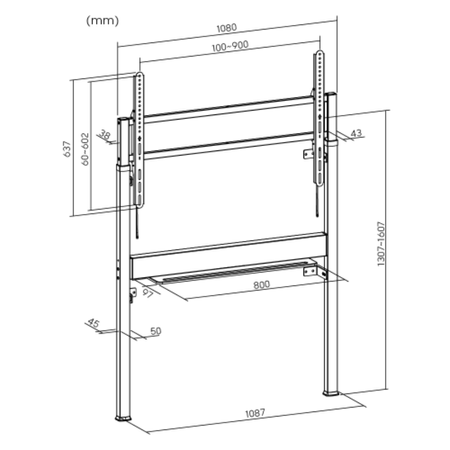Zmotoryzowany Stojak Ścienny do TV 90" 90 kg SPET04G 