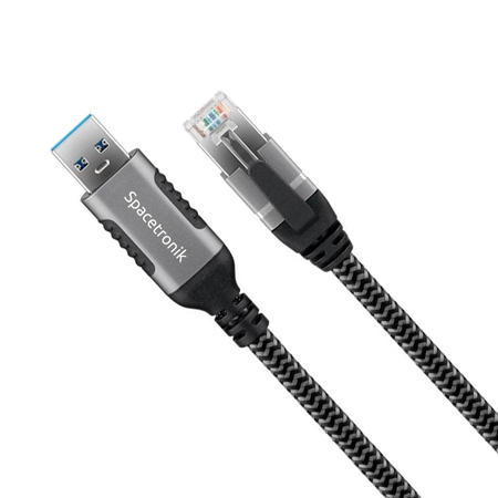Karta sieciowa USB Gigabit, kabel adapter Ethernet USB-A 3.0 do RJ45 Spacetronik, 10m