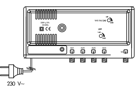 Home TV-Verstärker 4xOUT Spacetronik SPA-VU28X4