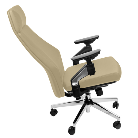 Fotel ergonomiczny biurowy z podłokietnikiem 4D Spacetronik GUNNAR kremowy