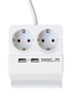 Listwa zasilająca z podstawką 2x 230V i 2x USB 2,5A PeakTech 3125