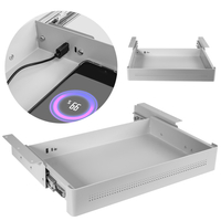 Under-Desk Storage Drawer USB Ports Standard Black