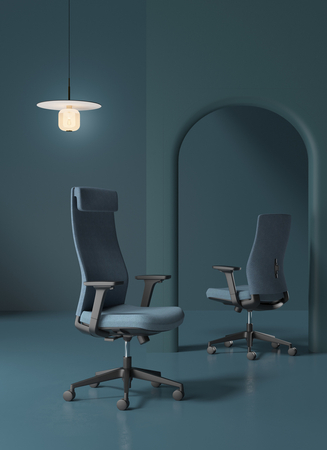Krzesło biurowe ergonomiczne Spacetronik HAVARD-01 niebieskie