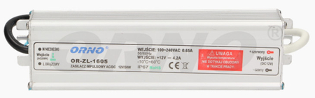 Zasilacz LED wodoodporny OR-ZL-1605 12V/50W