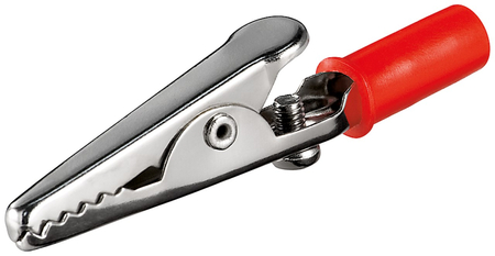 KROKODYLEK Klemme mit Schraube rot 50V Goobay