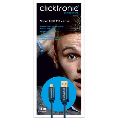 CLICKTRONIC Kabel USB 2.0 A - MICRO-B 0,5m