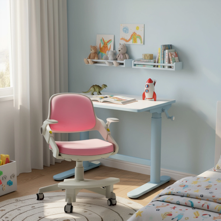 Zestaw biurko elektryczne z krzesłem dla dziewczynki – Spacetronik SPE-X112P