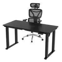 Zestaw do nowoczesnego biura: biurko elektryczne + fotel czarny