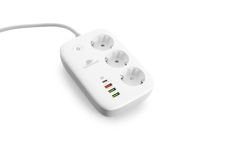Inteligentna listwa zasilająca Spacetronik SL-PS27 z 3 AC 4 USB