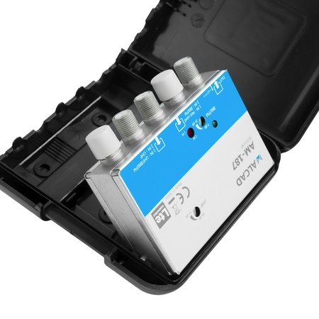 Alcad Wzmacniacz Masztowy AM-187 12V 32dB LTE700 UHF + VHF/BIII/FM