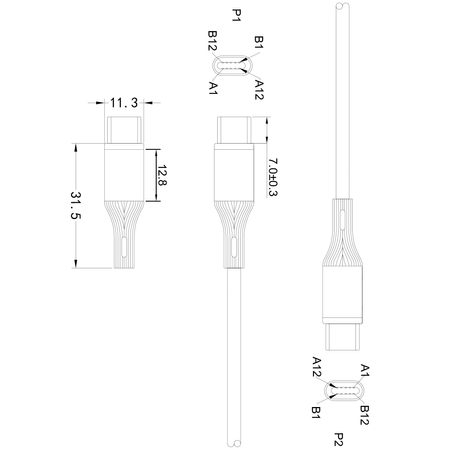 Kabel LED silikonowy USB-C do USB-C E-marker 0.5m
