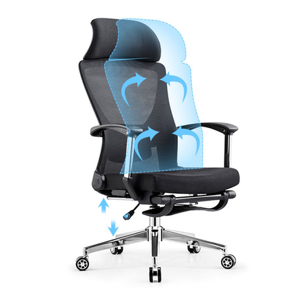 Ergonomiczny fotel biurowy z podnóżkiem Spacetronik ALVA