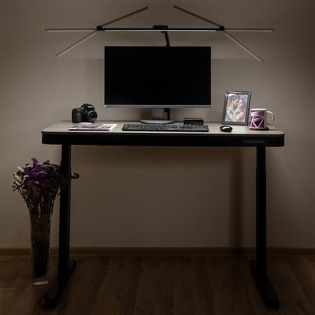 Duża Lampa Biurkowa LED CRI 95 Bezcieniowa Spacetronik Glow D3 z Regulacją Czarna 35W