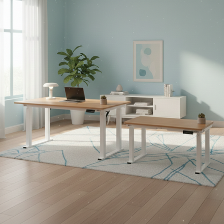 Stelaż biurka elektrycznego SPE426W 4 nogi 71–118 cm biały 100kg udźwigu