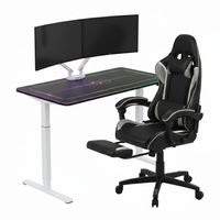 Zestaw gamingowy Spacetronik biurko elektryczne RGB uchwyt fotel 120x60