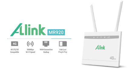 Alink MR920 4G LTE 300 Mbps LAN/WAN-Router + Antennen