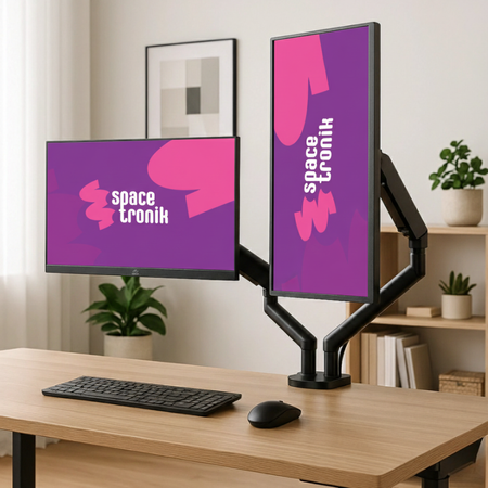 Uchwyt na 2 Monitory SPAF120B | Ergonomia i Porządek na Biurku