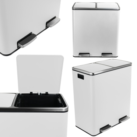 Funky Trash Can White Black Spacetronik Podwójny