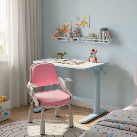 Zestaw biurko elektryczne z krzesłem dla dziewczynki – Spacetronik SPE-X112P