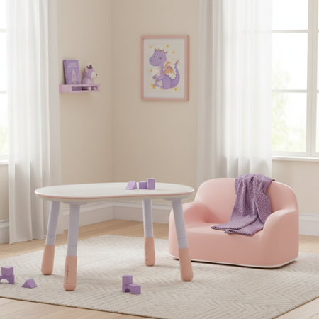 Zestaw mebli dziecięcych Spacetronik – stolik SPEX201 i sofa SPC-XD-24 różowy - zdjęcie 2