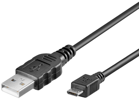 USB - microUSB Kabel 1m SCHWARZ Goobay - zdjęcie 2