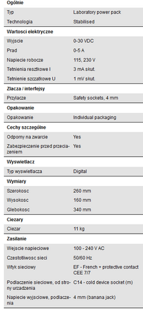 Zasilacz laboratoryjny dwukanałowy 30V 5A PeakTech 6145 - zdjęcie 2