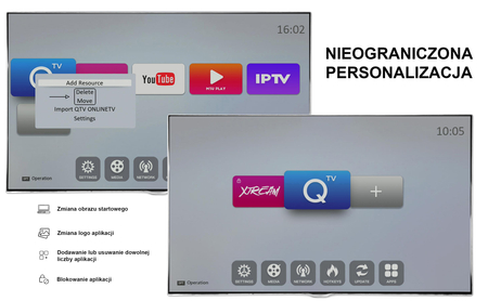 Tuner IPTV Qviart OG2 Linux OTT QTV Online TV Xtream M3U