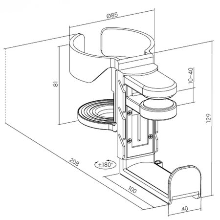Wieszak Uchwyt na Słuchawki 3w1 SPB-027B z Uchwytem na Kubek
