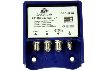 DiSEqC Switch 2/1 Spacetronik  SPD-021O zewnętrzny