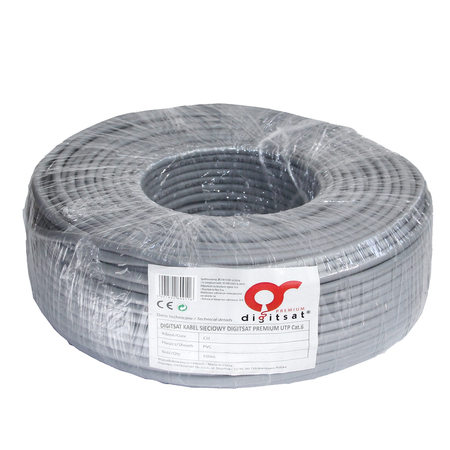 Skręka DIGITSAT UTP Cat.6 CU PVC 100m wewn. SZARA