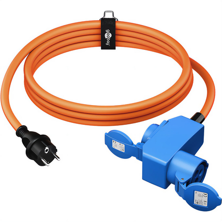 Adapter kabel Schuko na CEE 16A i Schuko 90st 1,5m - zdjęcie 2