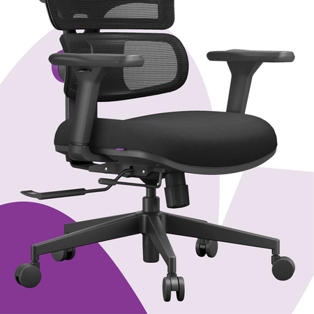 Ergonomiczny fotel Spacetronik LUMBO 33 Czarny Outlet B+