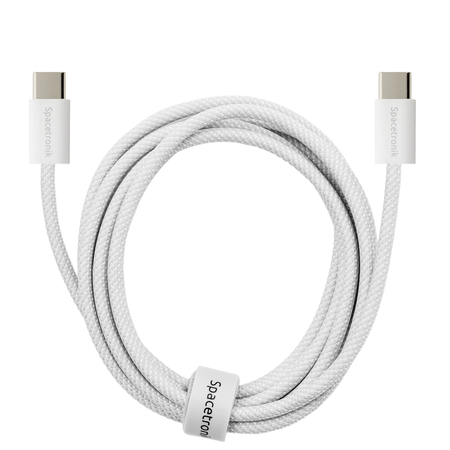 Kabel USB-C PD100/240W Spacetronik 1m biały - zdjęcie 2