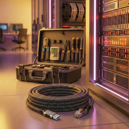 USB-A Gigabit Netzwerkkarte, Adapterkabel 3m - zdjęcie 2