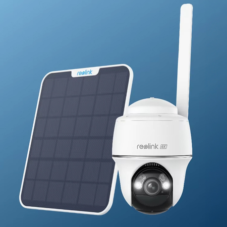 Inteligentna kamera Reolink Argus PT Ultra 8Mpix 4K, WiFi 2,4 i 5GHz z detekcją osób, biała + Panel słoneczny