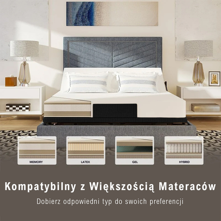 Nowoczesne łóżko z masażem elektrycznie regulowane do sypialni 200x90 cm Spacetronik DOZEE03