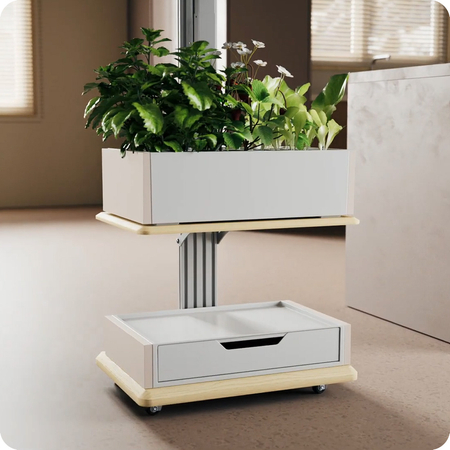 Zestaw DONICZKA  nawadniająca 10L Biała + KWIETNIK SZUFLADA LAMPA do roślin SMART GARDEN Spacetronik