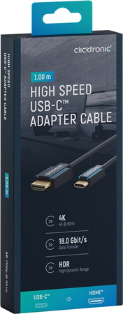 CLICKTRONIC Kabel adapter USB-C do HDMI 2.0 4K 60Hz 1m