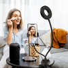 Lampa LED 9 cm pierścieniowa do telefonu z klipsem czarna USB